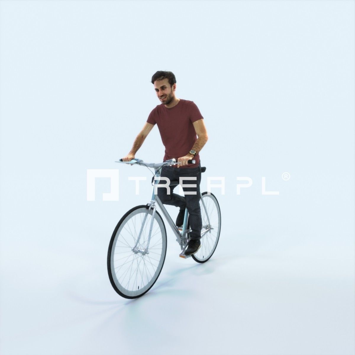 Flow 17A bicycle bike Casual Man Low-poly 3D model_5