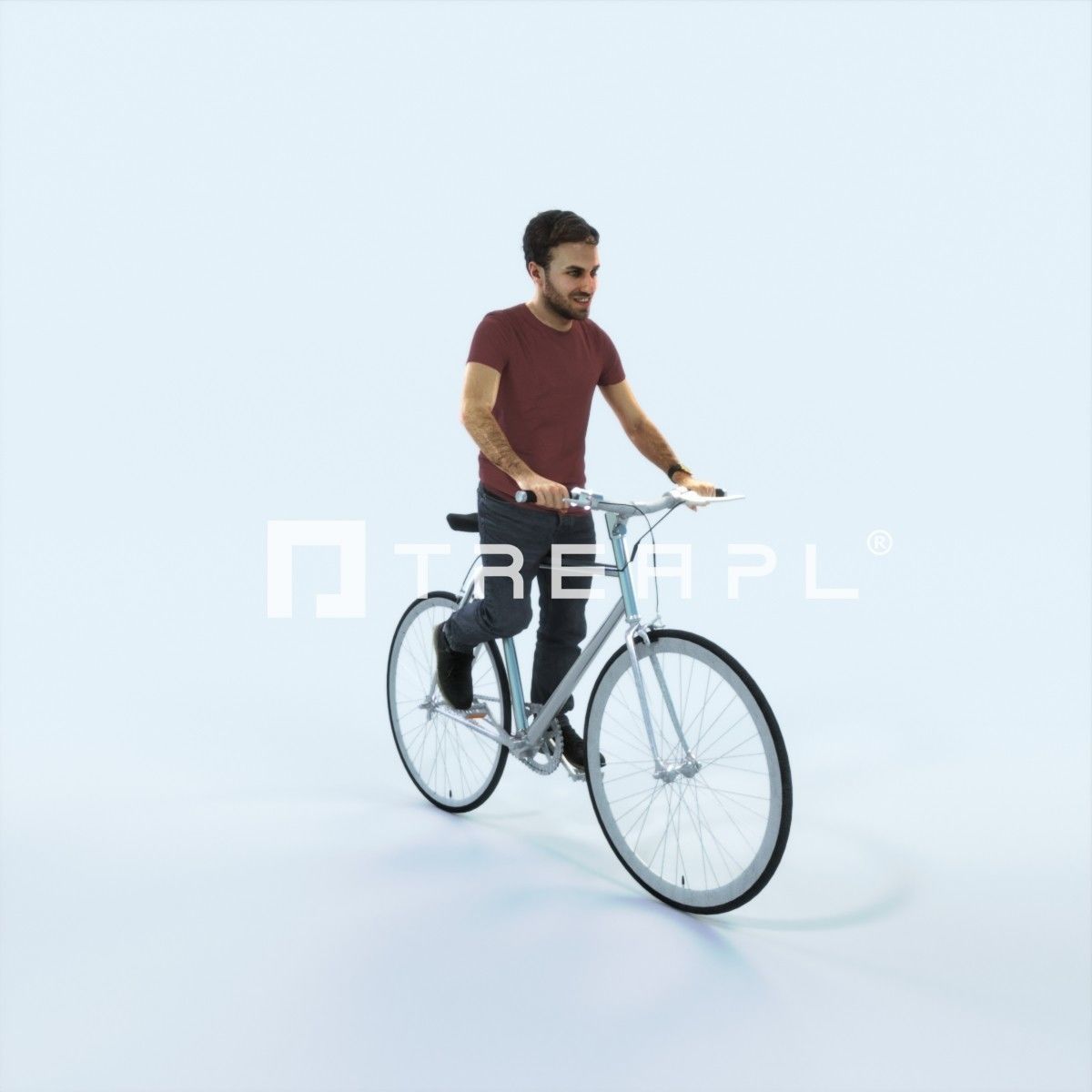 Flow 17A bicycle bike Casual Man Low-poly 3D model_1