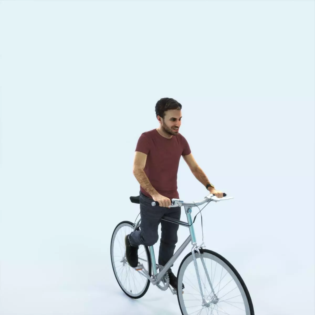 Flow 17A bicycle bike Casual Man Low-poly 3D model_0