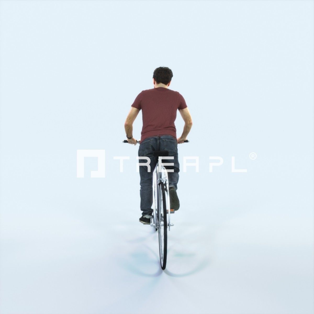 Flow 17A bicycle bike Casual Man Low-poly 3D model_3