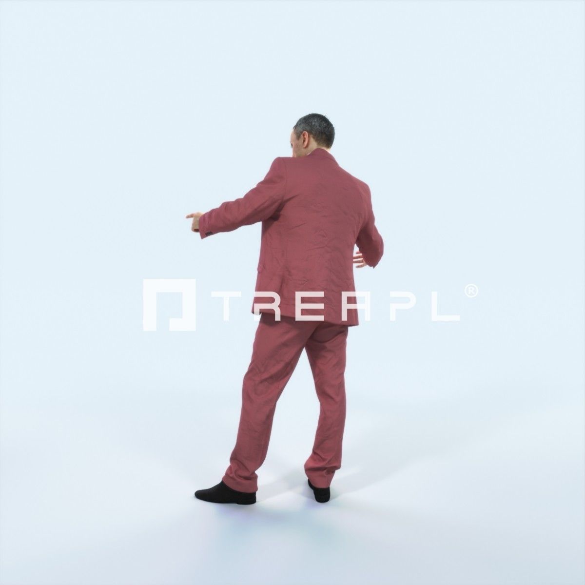 Fortitude 03L pointing Couple Pointing Elegant Man Low-poly 3D model_4