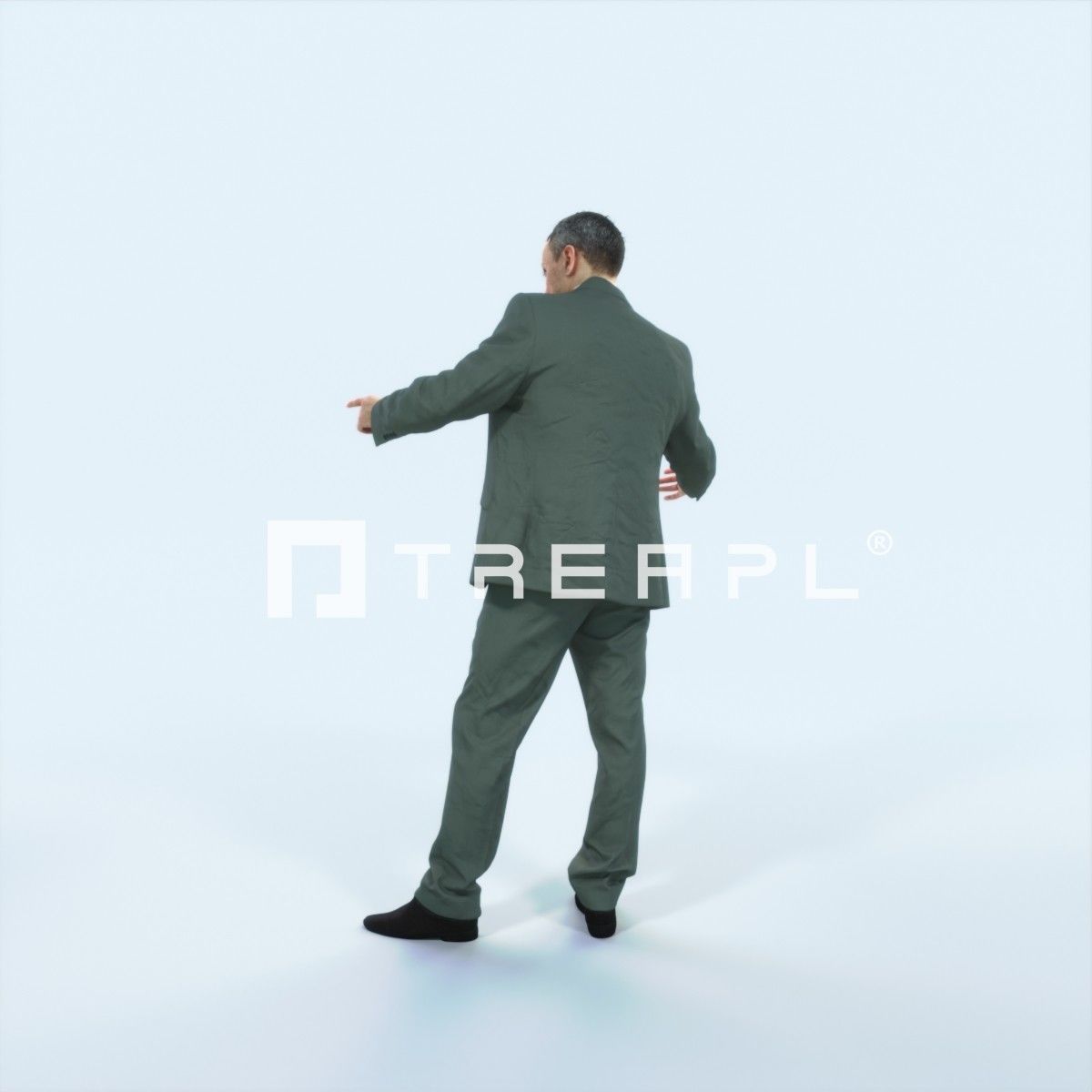 Fortitude 03I pointing Couple Pointing Elegant Man Low-poly 3D model_4