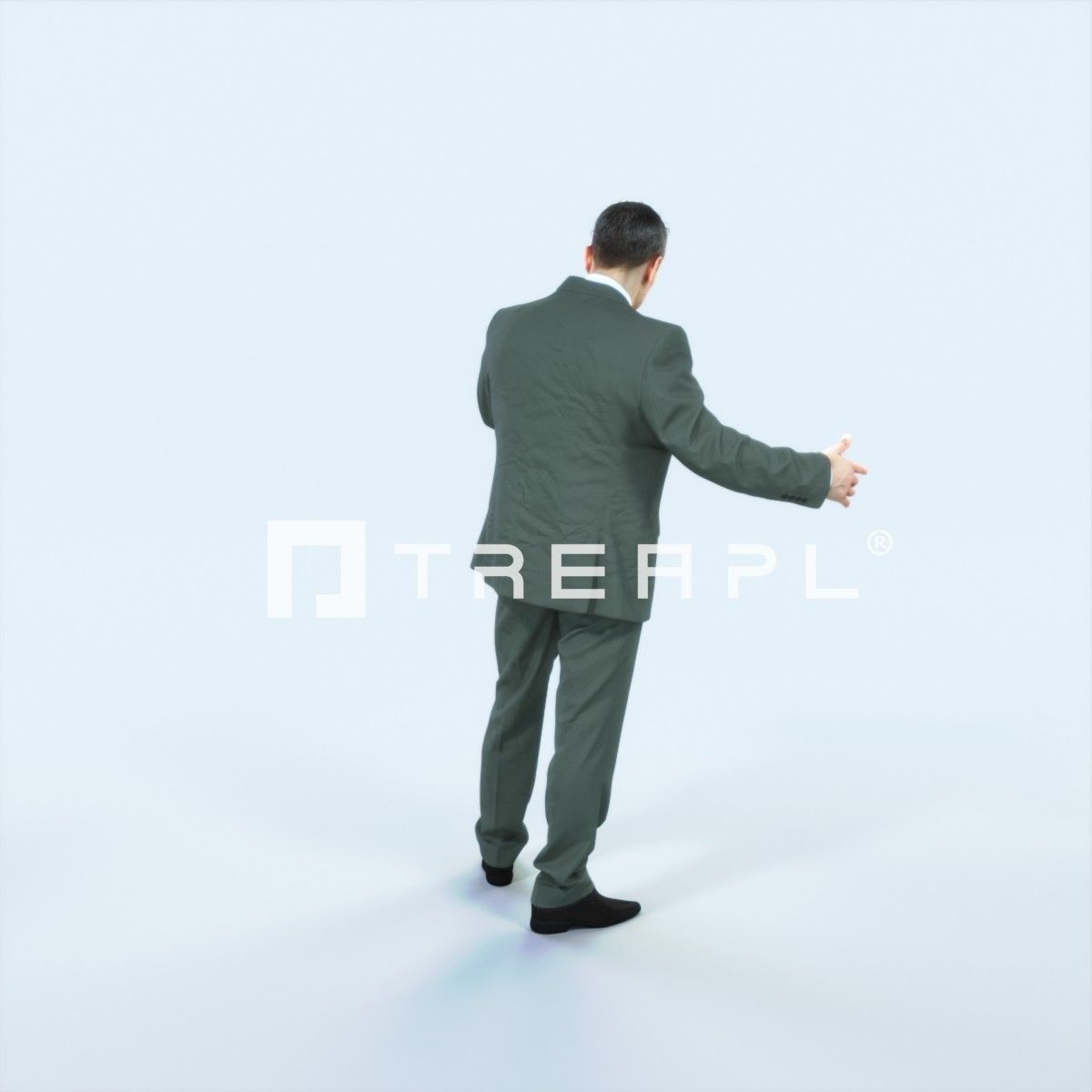 Fortitude 03I pointing Couple Pointing Elegant Man Low-poly 3D model_3