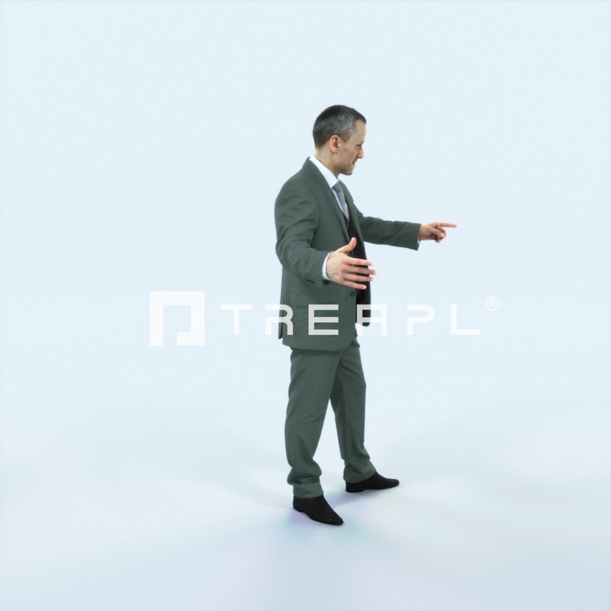 Fortitude 03I pointing Couple Pointing Elegant Man Low-poly 3D model_2