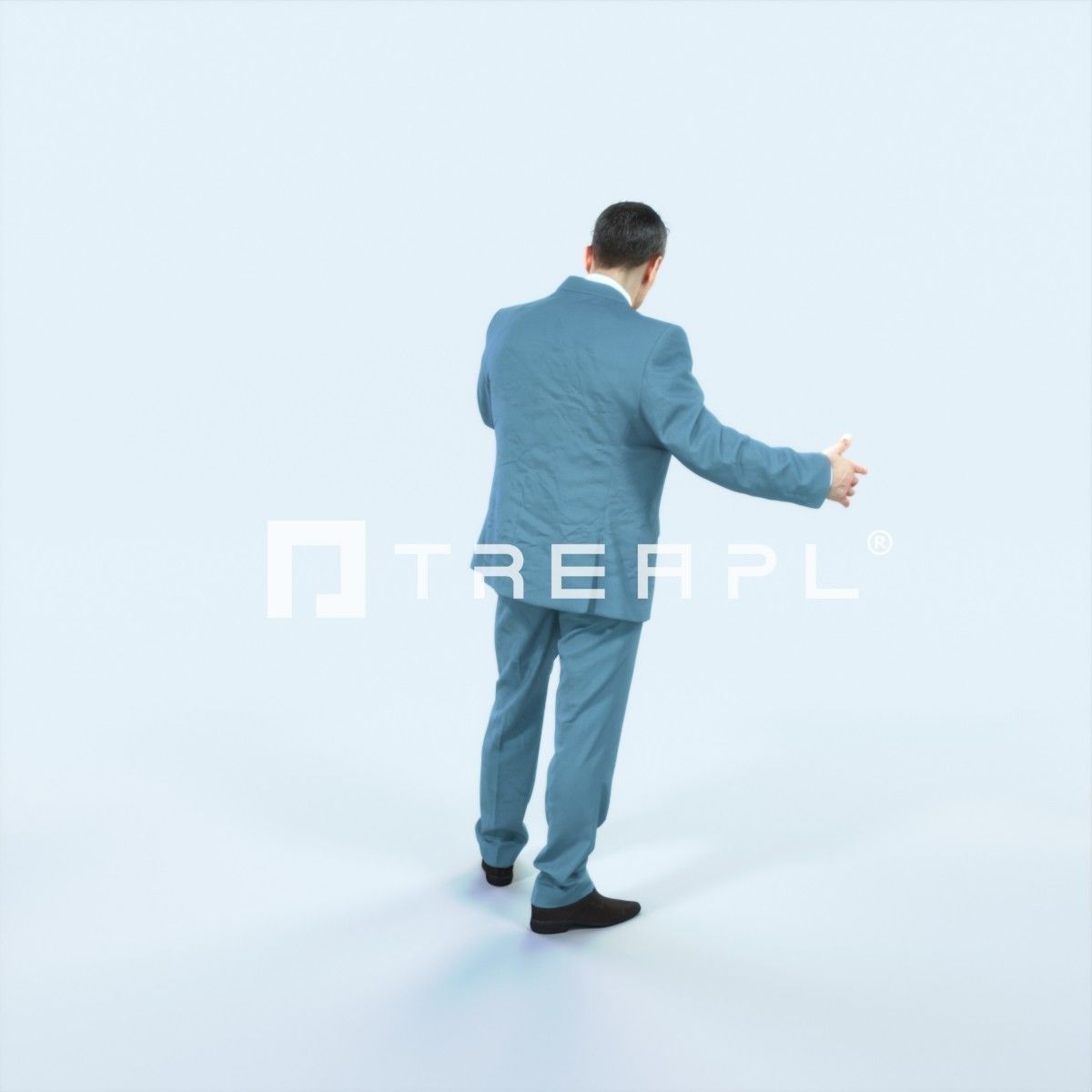 Fortitude 03F pointing Couple Pointing Elegant Man Low-poly 3D model_3