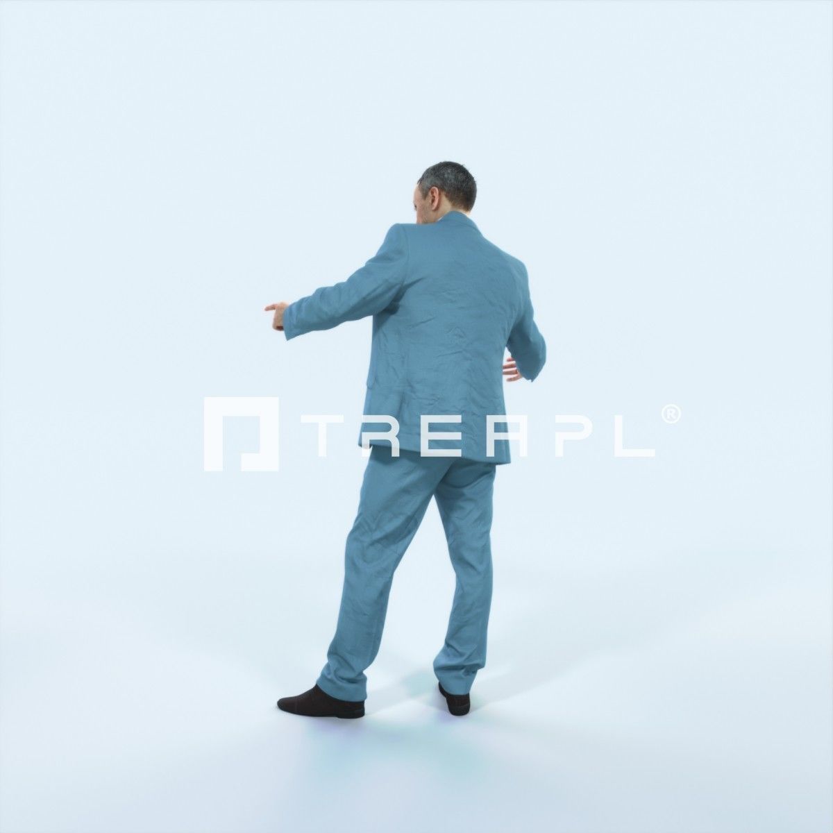 Fortitude 03F pointing Couple Pointing Elegant Man Low-poly 3D model_4