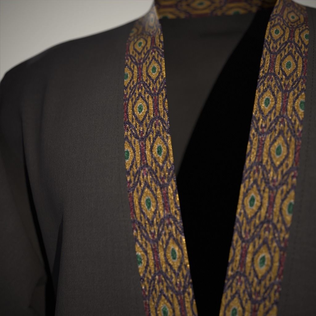 Modern Kimono 3D model_7