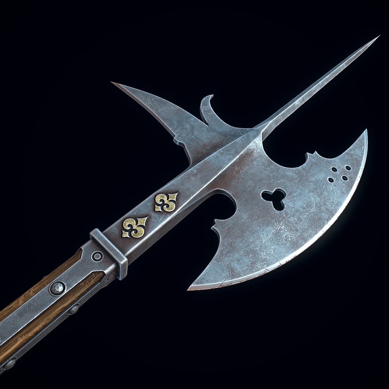 3D model Medieval Halberd VR / AR / low-poly | CGTrader