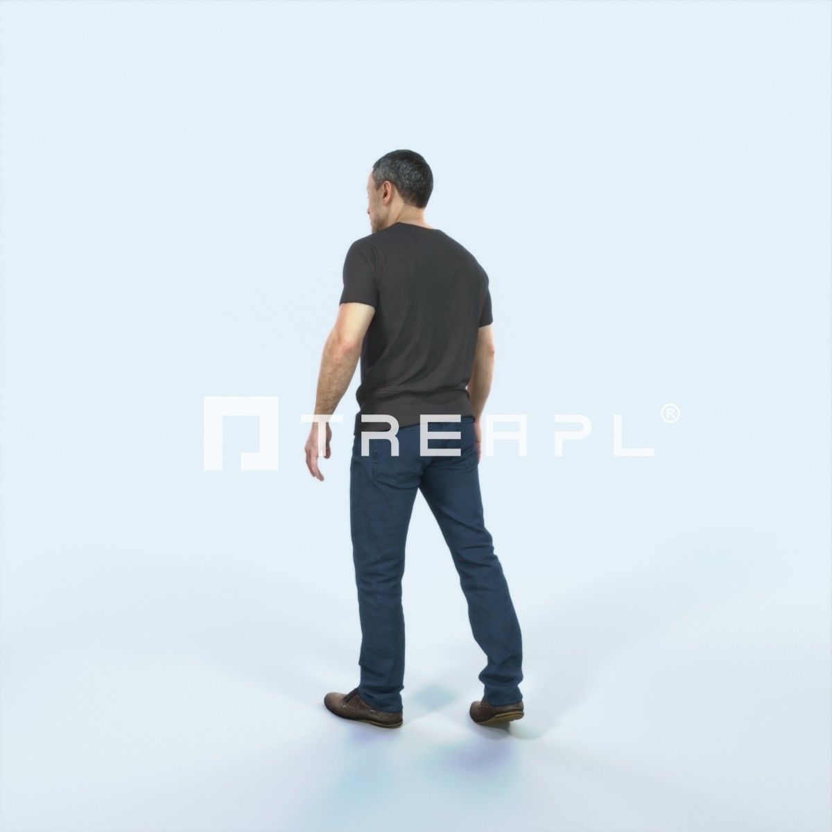 Fortitude 04J walking Casual Man Low-poly 3D model_4