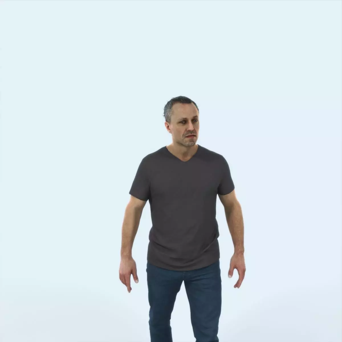 Fortitude 04J walking Casual Man Low-poly 3D model_0