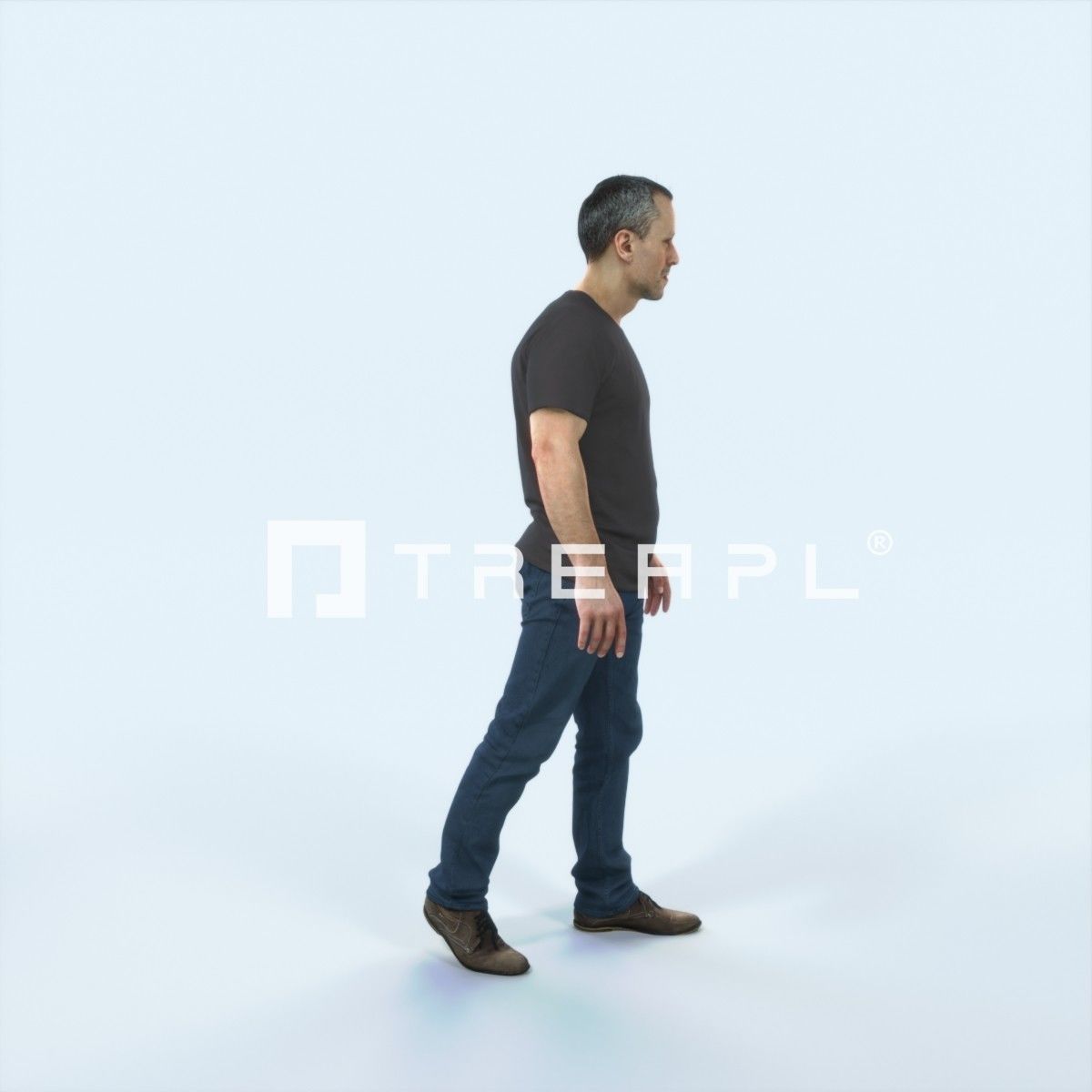 Fortitude 04J walking Casual Man Low-poly 3D model_2