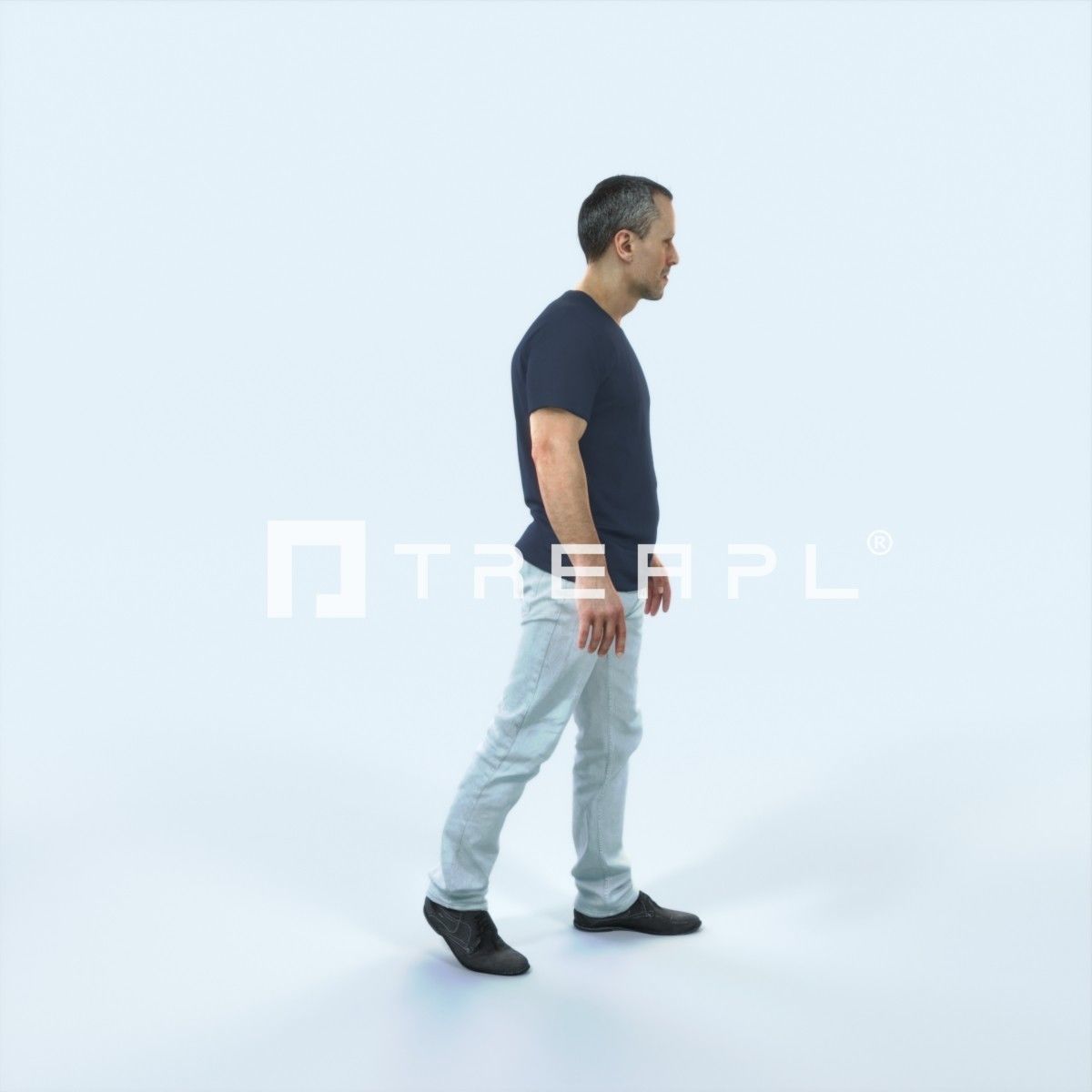 Fortitude 04E walking Casual Man Low-poly 3D model_2