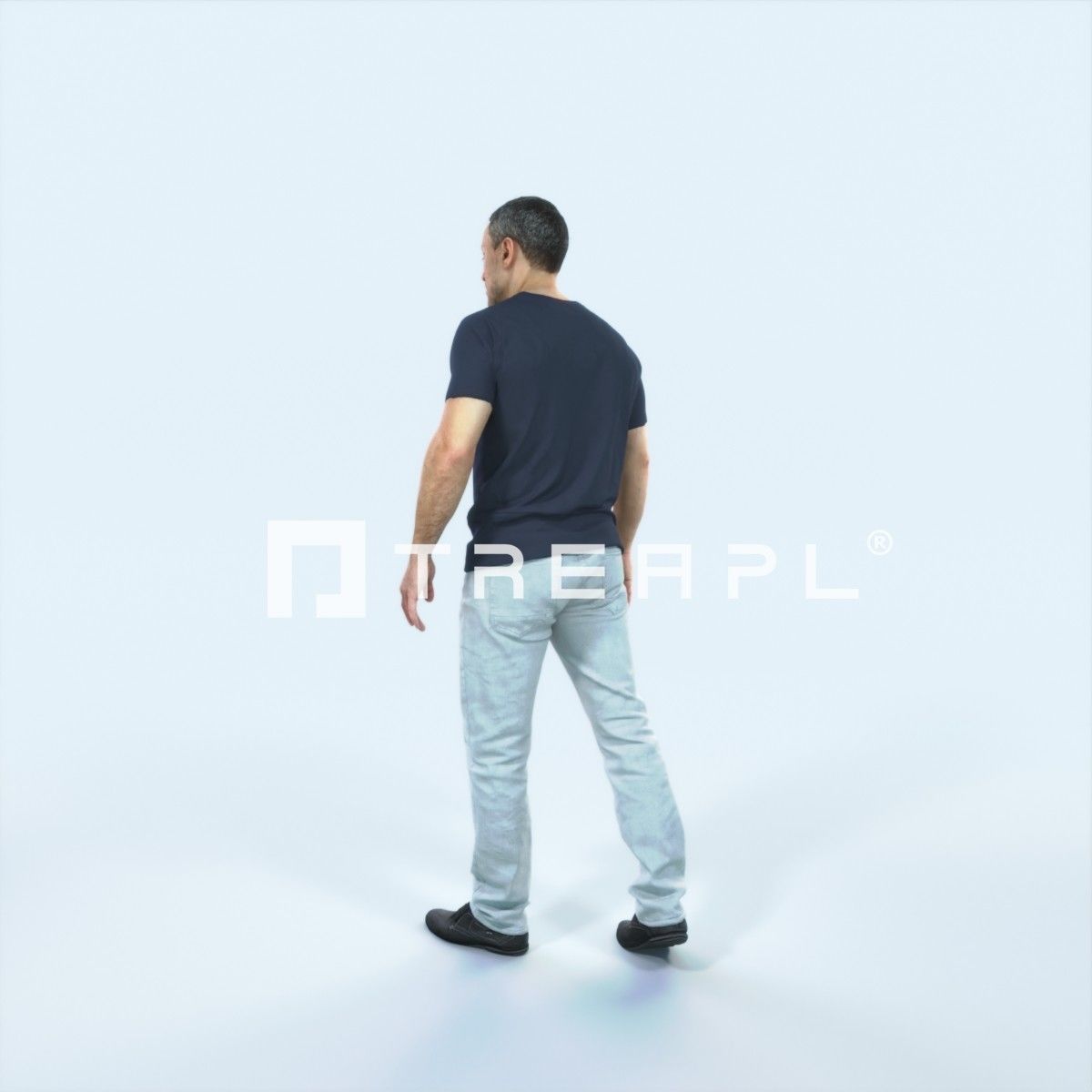 Fortitude 04E walking Casual Man Low-poly 3D model_4