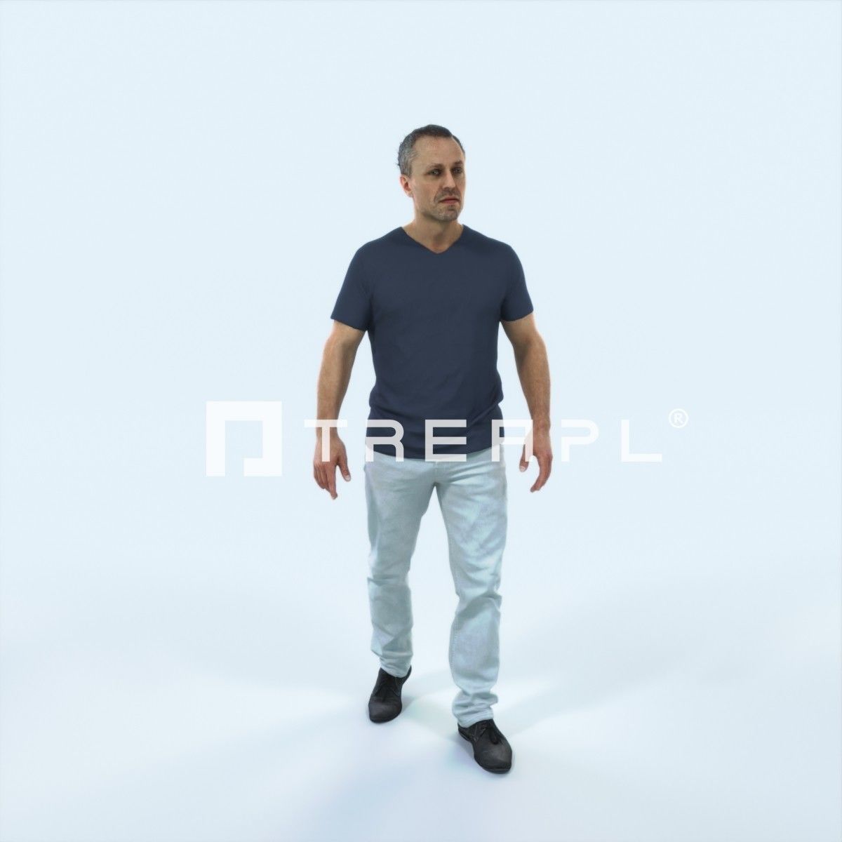 Fortitude 04E walking Casual Man Low-poly 3D model_1