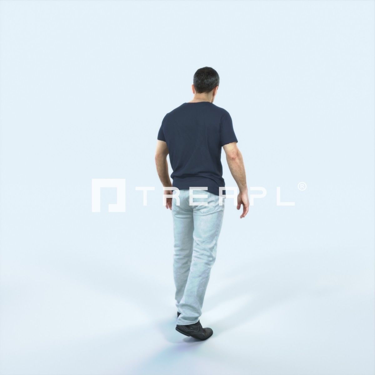 Fortitude 04E walking Casual Man Low-poly 3D model_3