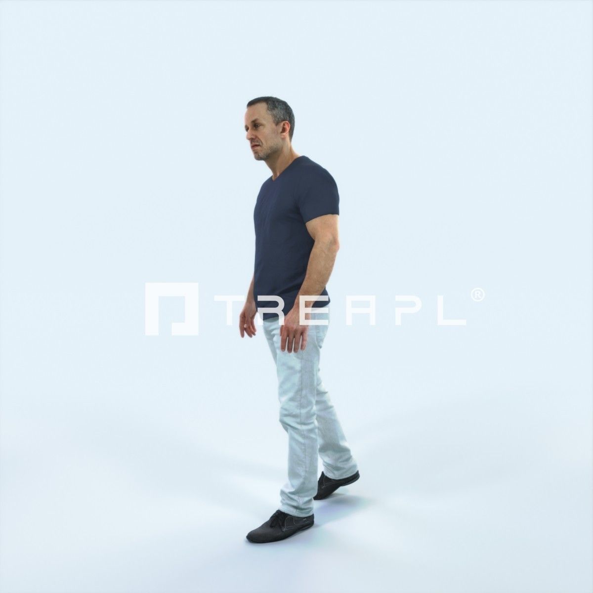 Fortitude 04E walking Casual Man Low-poly 3D model_5