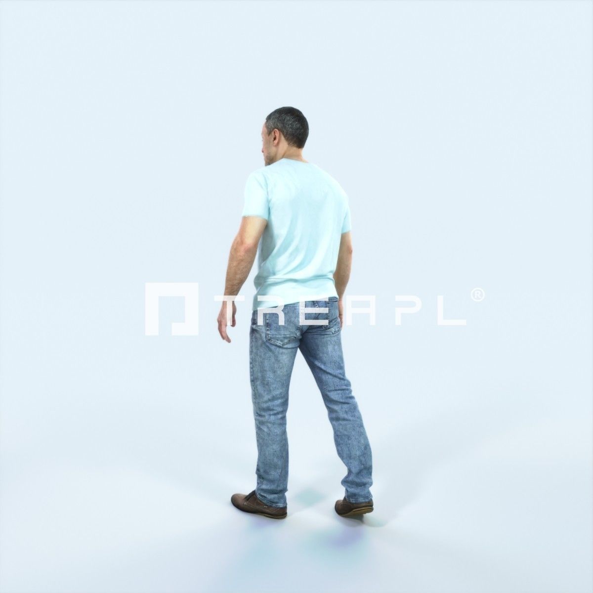 Fortitude 04A walking Casual Man Low-poly 3D model_4