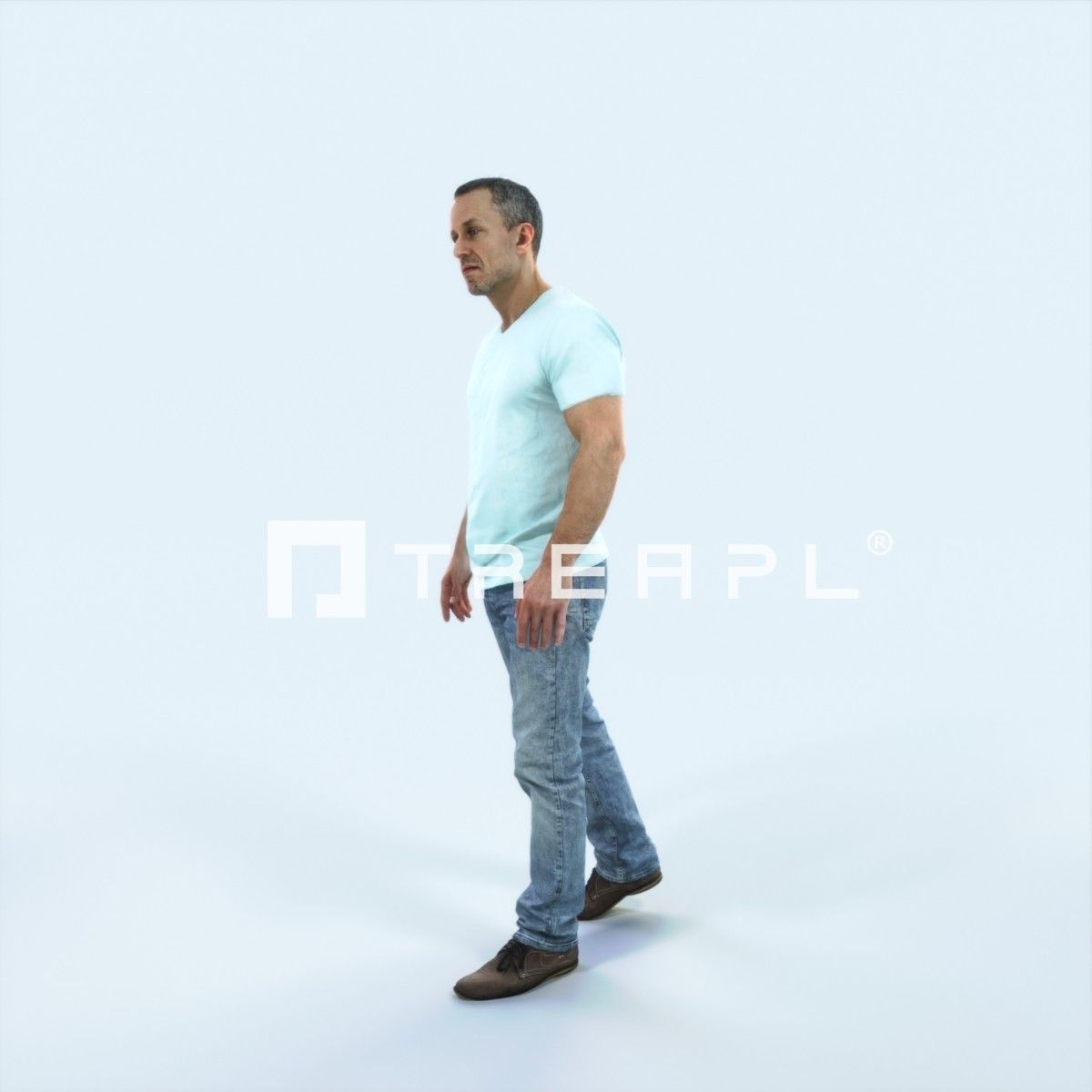 Fortitude 04A walking Casual Man Low-poly 3D model_5