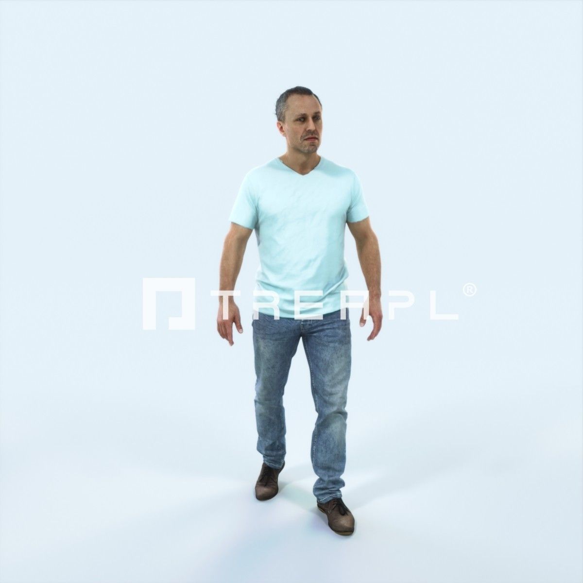 Fortitude 04A walking Casual Man Low-poly 3D model_1