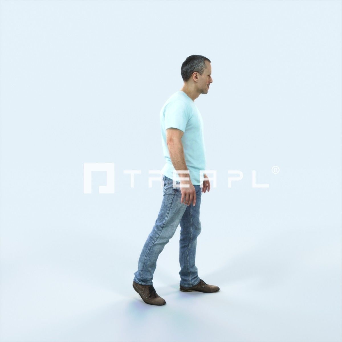 Fortitude 04A walking Casual Man Low-poly 3D model_2