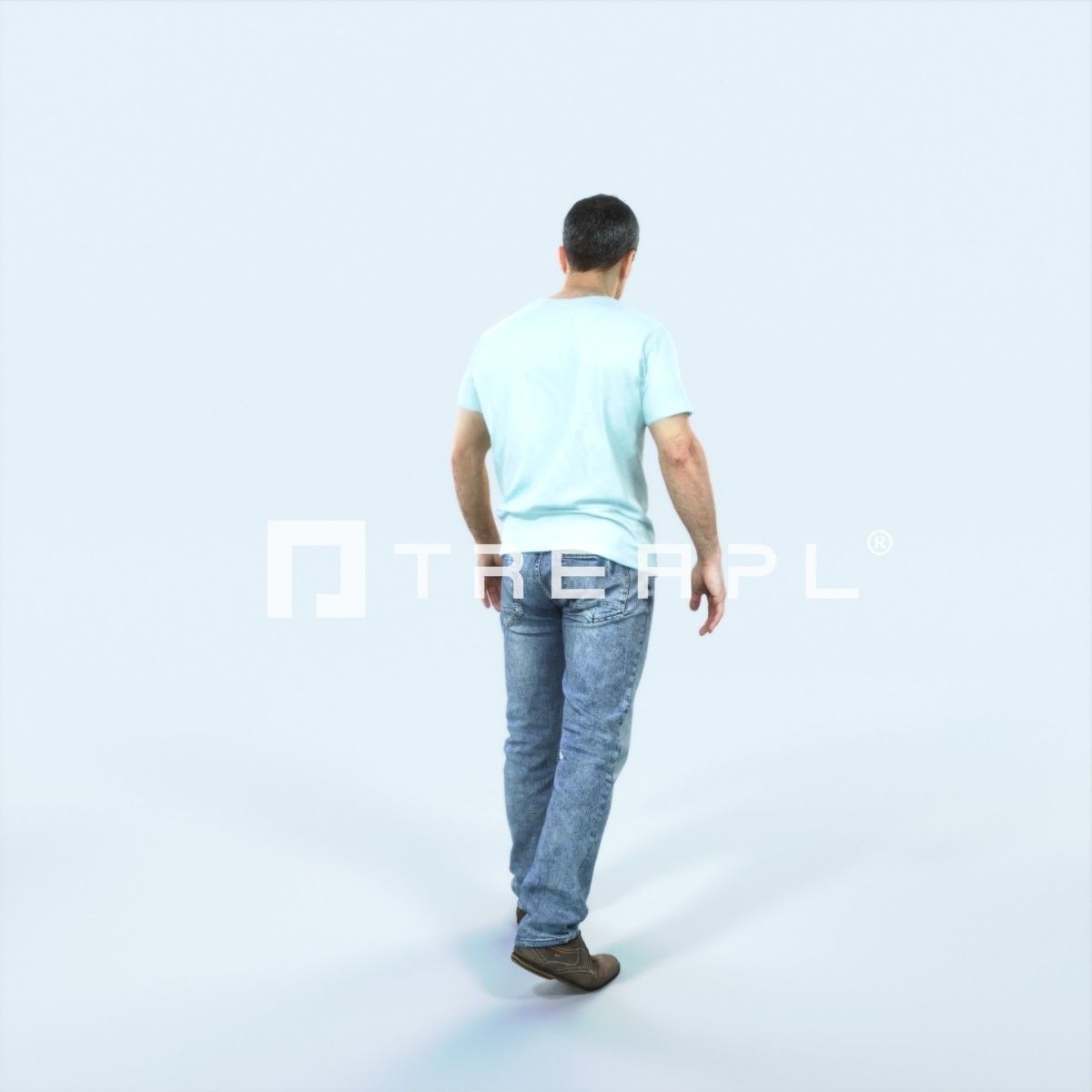 Fortitude 04A walking Casual Man Low-poly 3D model_3