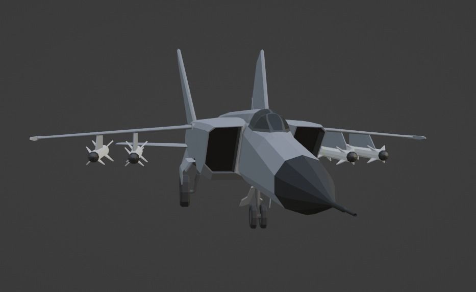 Mig 25 Low Poly Low-poly 3D model_7
