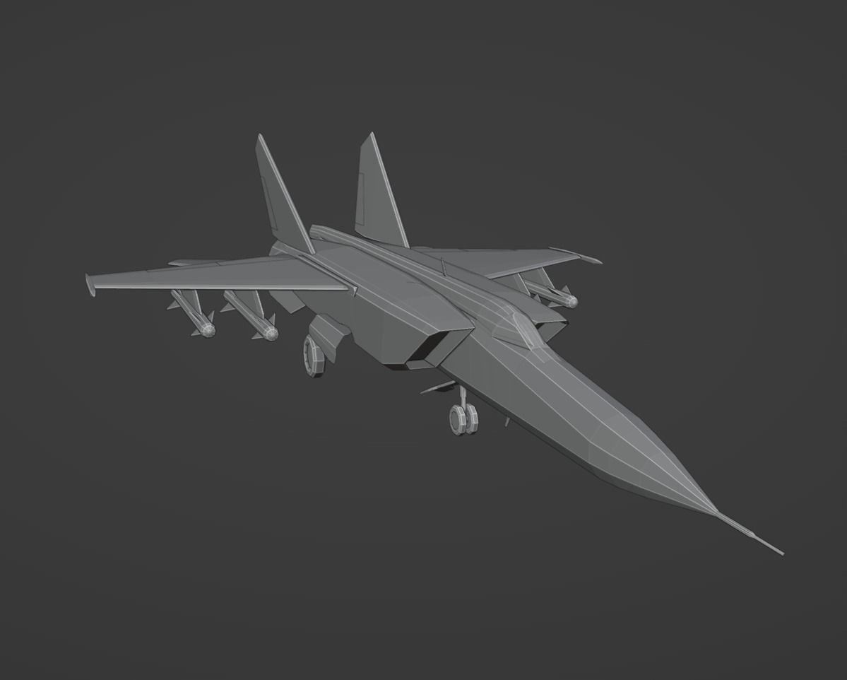 Mig 25 Low Poly Low-poly 3D model_5