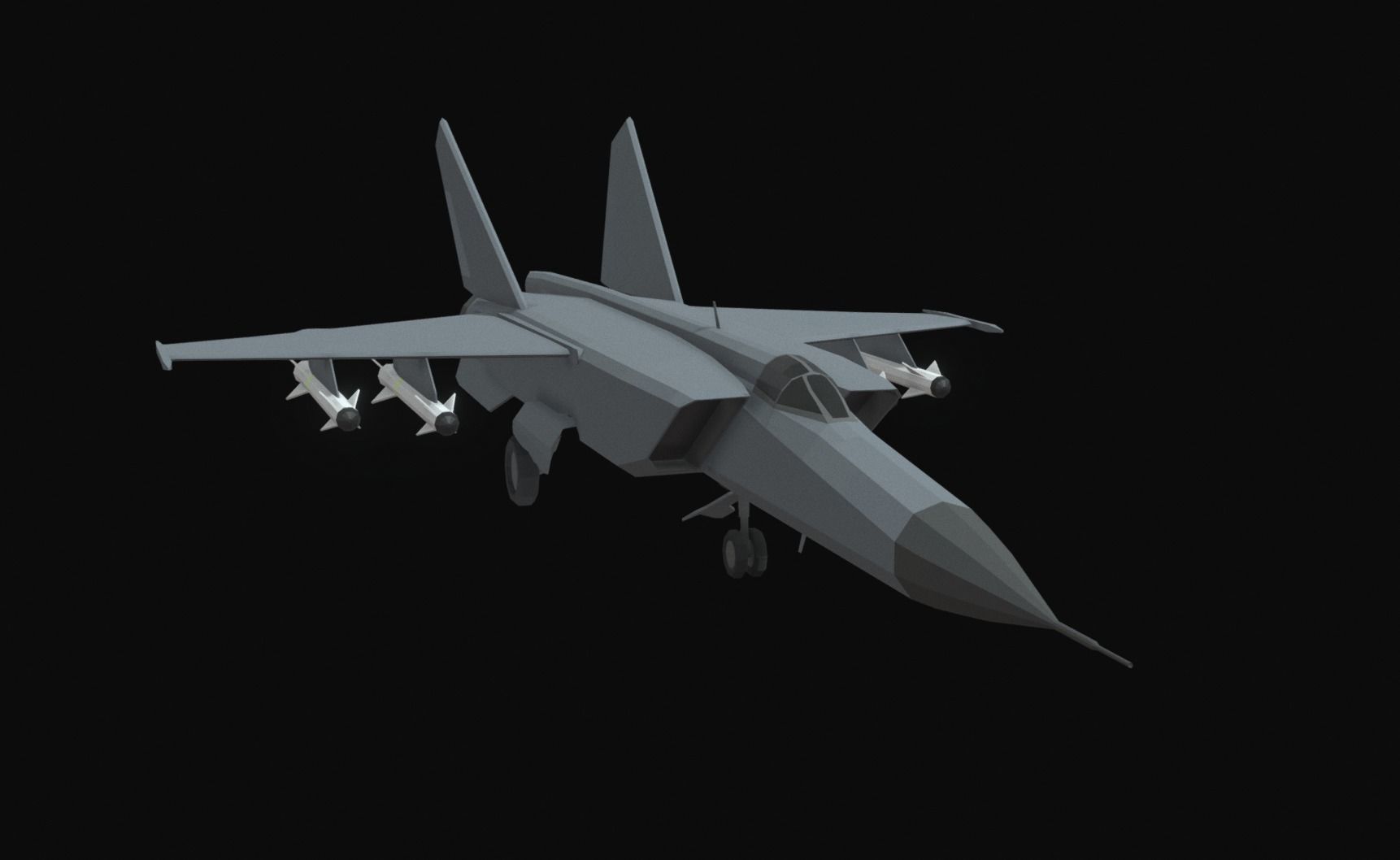 Mig 25 Low Poly Low-poly 3D model_1