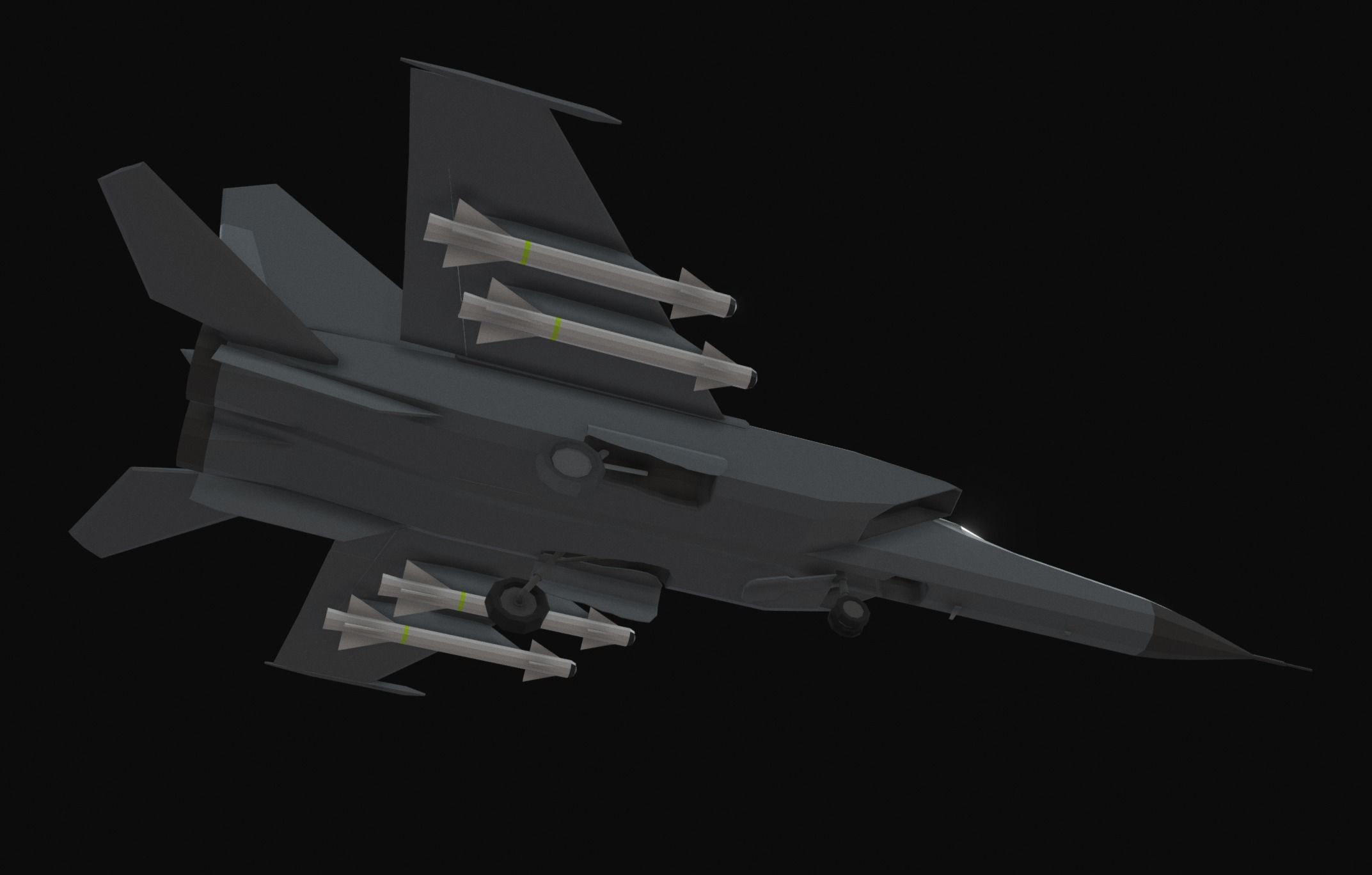 Mig 25 Low Poly Low-poly 3D model_2