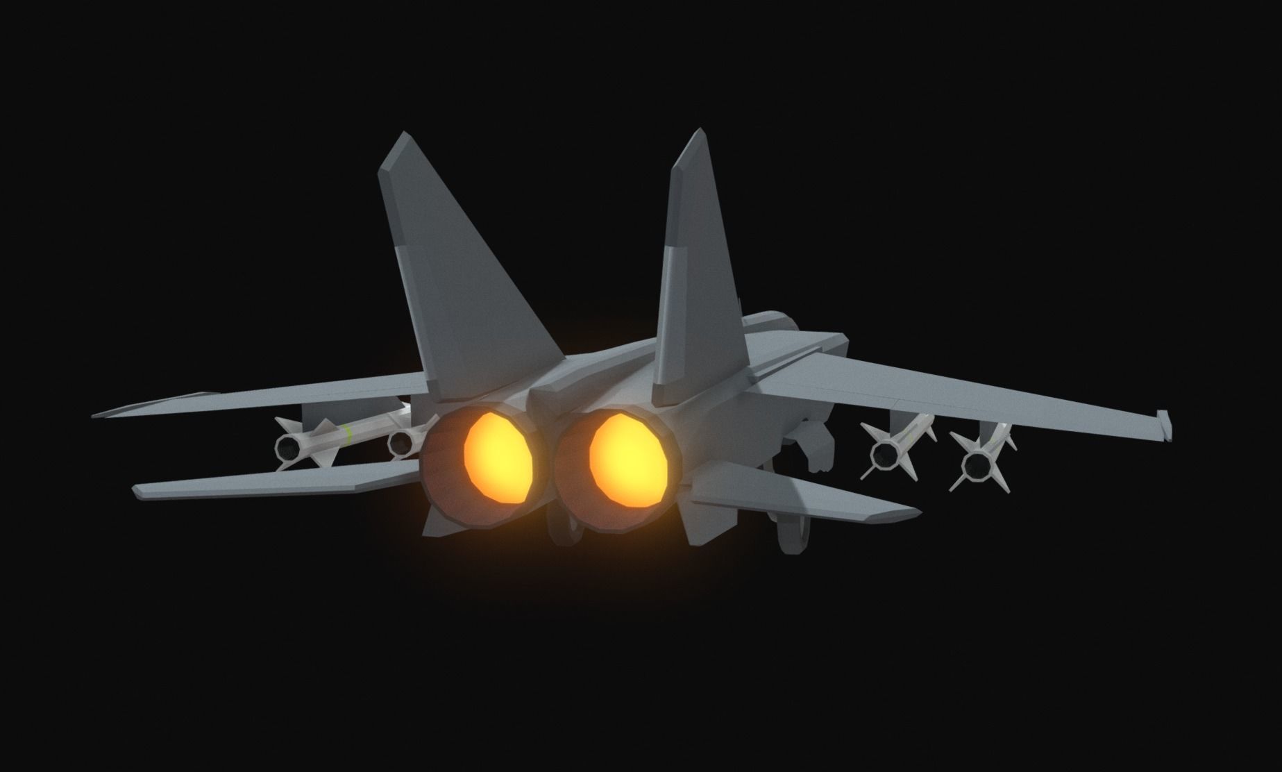 Mig 25 Low Poly Low-poly 3D model_3