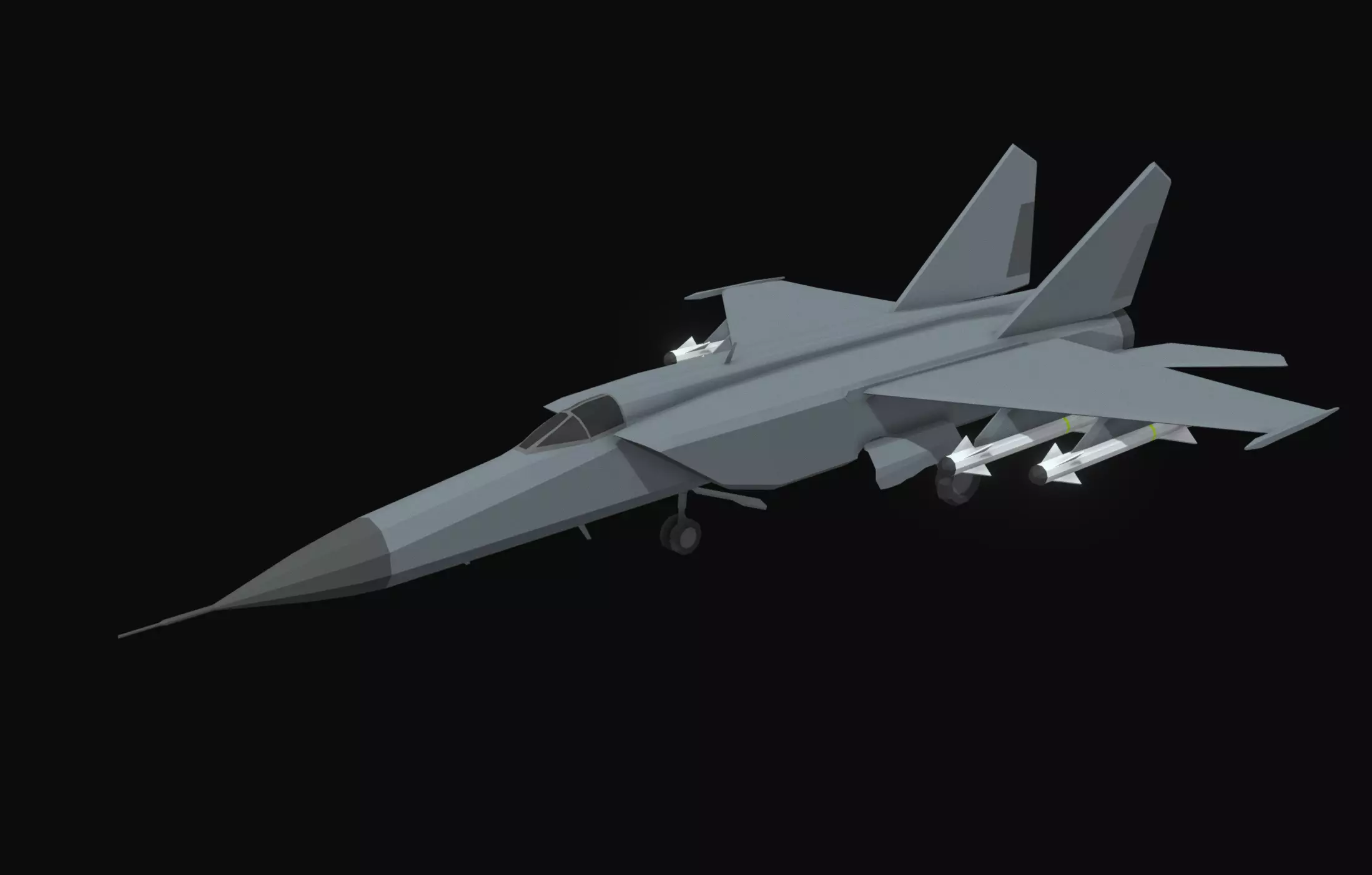 Mig 25 Low Poly Low-poly 3D model_0