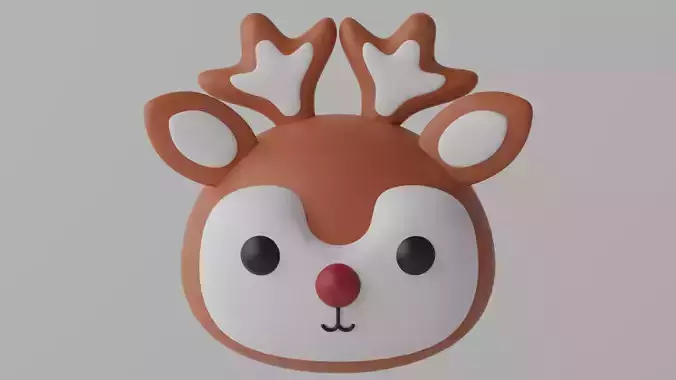 Cartoon Cute Deer Head
