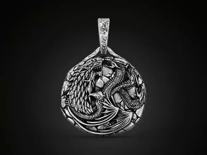 Pendant GOT Stark Targaryen 3D print model