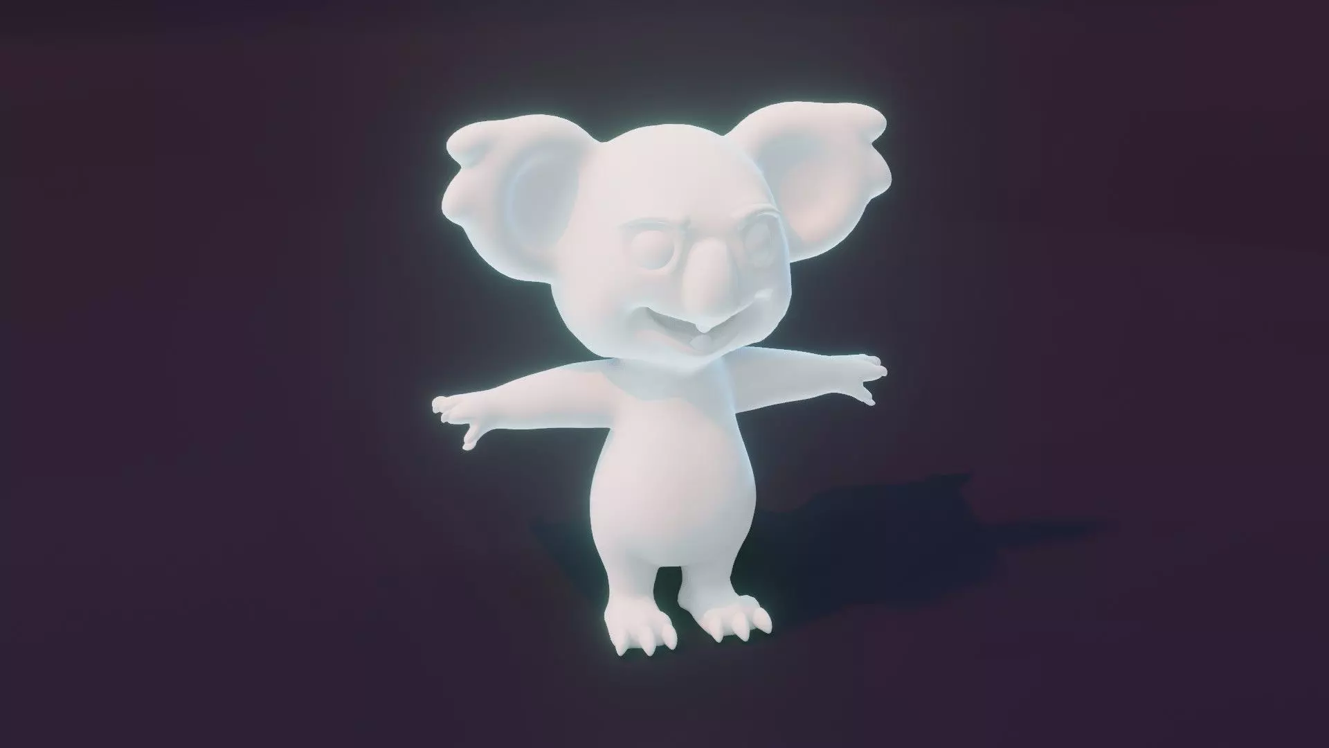 Cartoon Koala Animated and Rigged Base Mesh 3D Model Low-poly 3D model