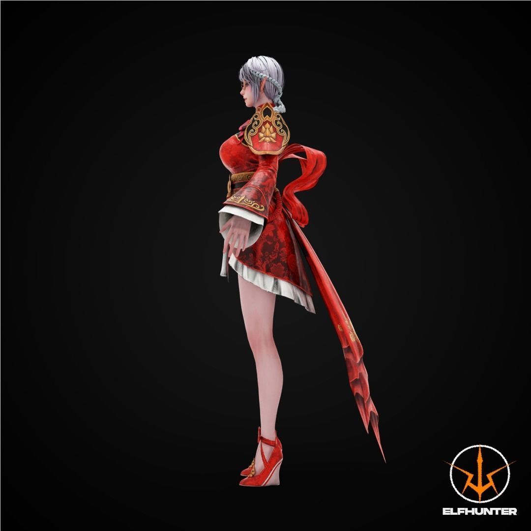 EXCLUSIVE ELF HUNTER EDITION RIGGED CHARACTER ELF LUNAR Low-poly 3D model_4