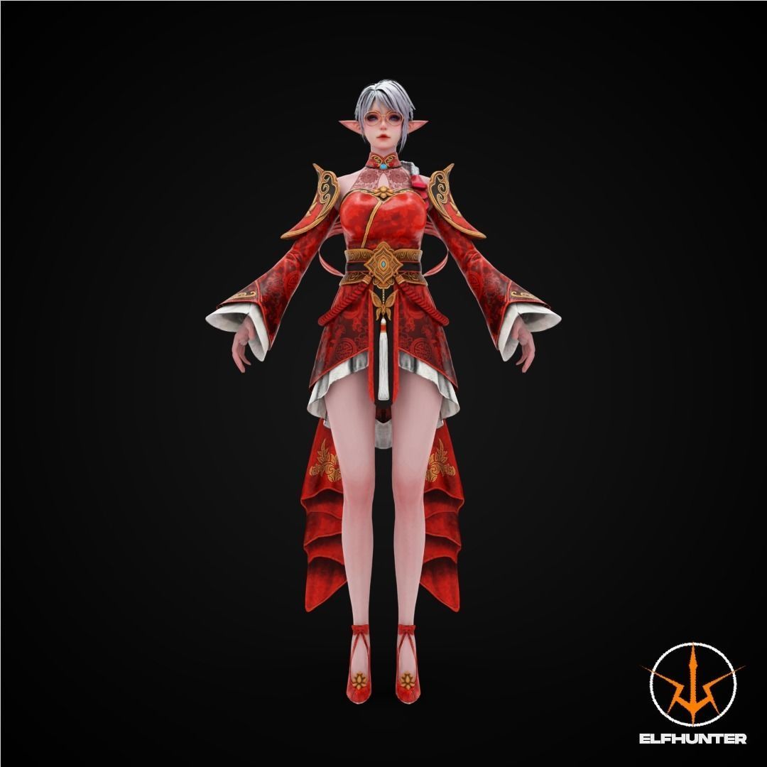 EXCLUSIVE ELF HUNTER EDITION RIGGED CHARACTER ELF LUNAR Low-poly 3D model_2