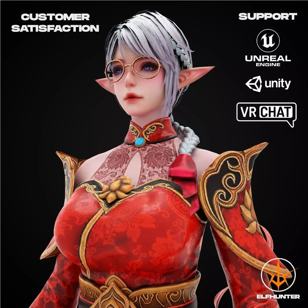 EXCLUSIVE ELF HUNTER EDITION RIGGED CHARACTER ELF LUNAR Low-poly 3D model_0