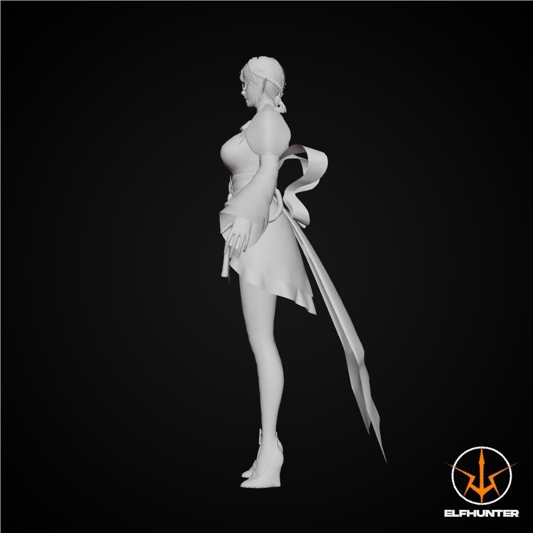 EXCLUSIVE ELF HUNTER EDITION RIGGED CHARACTER ELF LUNAR Low-poly 3D model_8