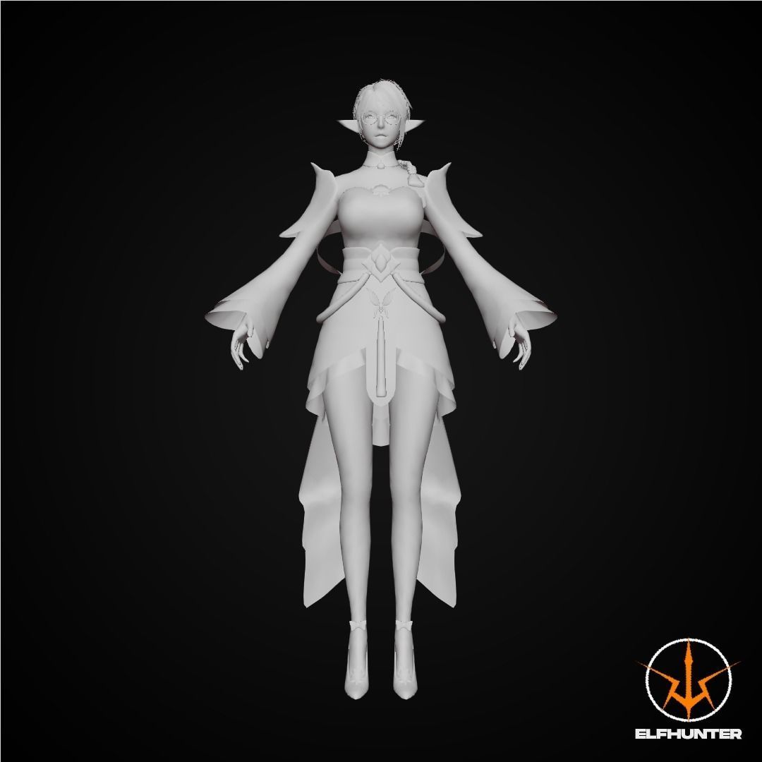 EXCLUSIVE ELF HUNTER EDITION RIGGED CHARACTER ELF LUNAR Low-poly 3D model_6