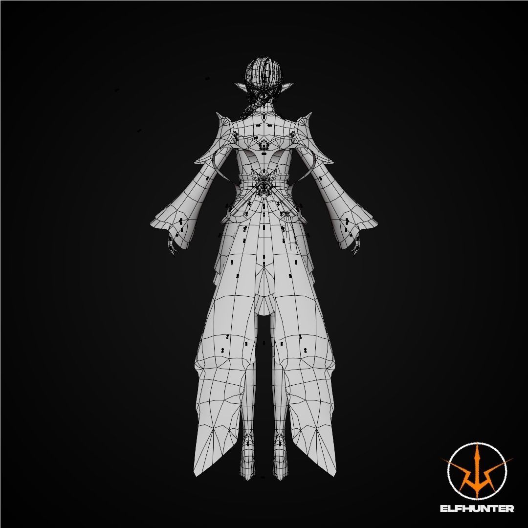 EXCLUSIVE ELF HUNTER EDITION RIGGED CHARACTER ELF LUNAR Low-poly 3D model_17
