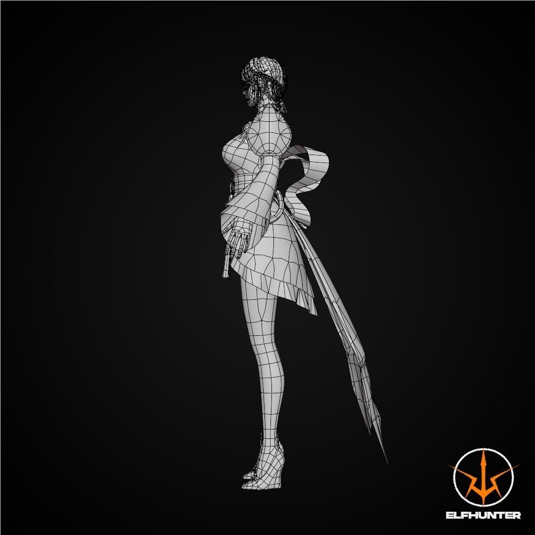 EXCLUSIVE ELF HUNTER EDITION RIGGED CHARACTER ELF LUNAR Low-poly 3D model_12