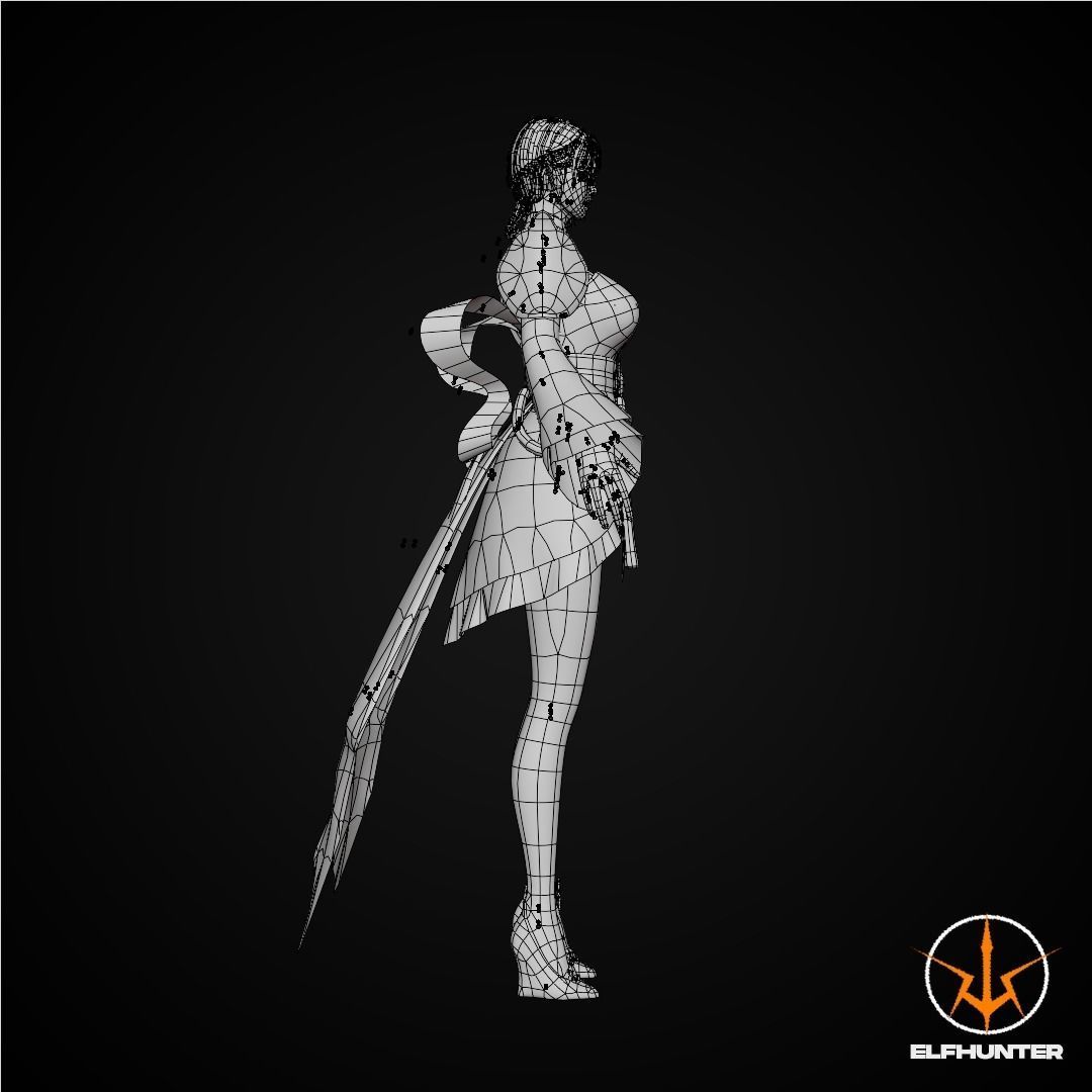 EXCLUSIVE ELF HUNTER EDITION RIGGED CHARACTER ELF LUNAR Low-poly 3D model_15