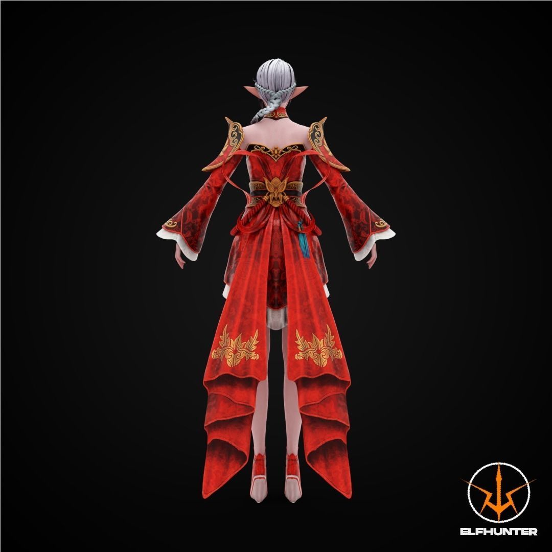 EXCLUSIVE ELF HUNTER EDITION RIGGED CHARACTER ELF LUNAR Low-poly 3D model_5