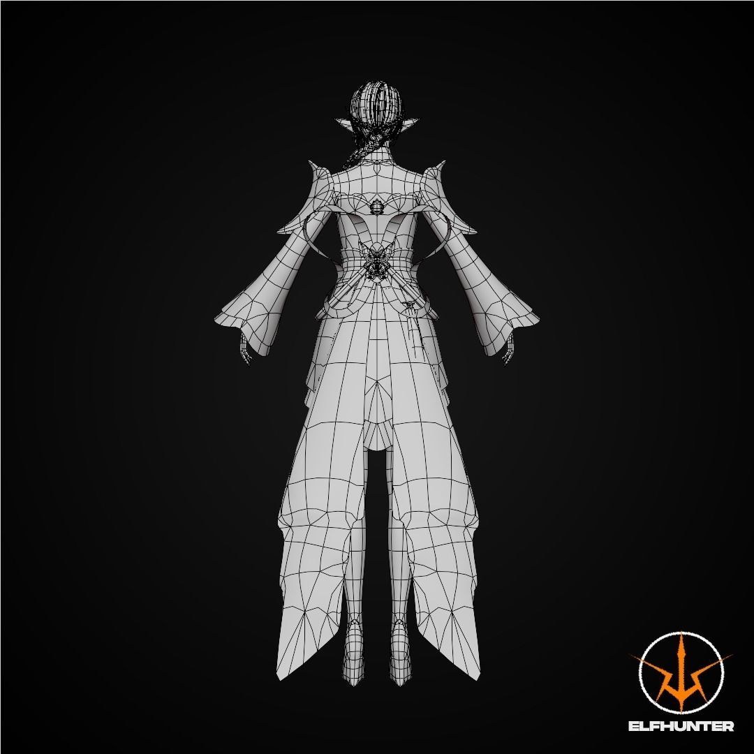 EXCLUSIVE ELF HUNTER EDITION RIGGED CHARACTER ELF LUNAR Low-poly 3D model_13