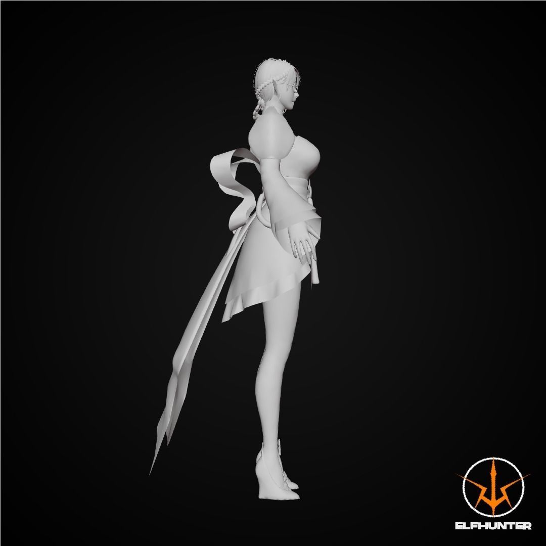 EXCLUSIVE ELF HUNTER EDITION RIGGED CHARACTER ELF LUNAR Low-poly 3D model_7