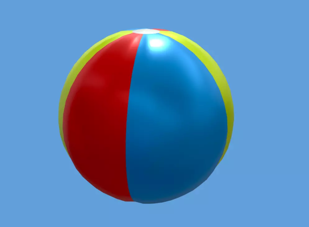 Fun simple beachball ready for gaming Low-poly 3D model_0