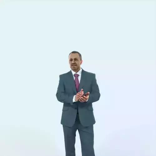 Fortitude 17I Clapping Elegant Business Man Low-poly 3D model