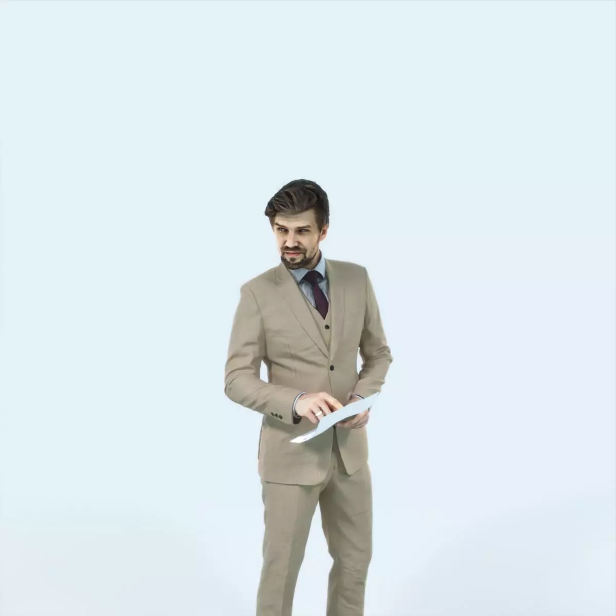 Ingrain 14K Documents Elegant Man Low-poly 3D model_0