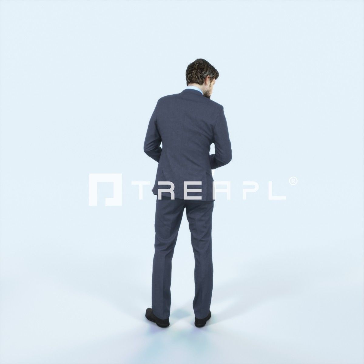 Ingrain 14J Documents Elegant Business Man Low-poly 3D model_3