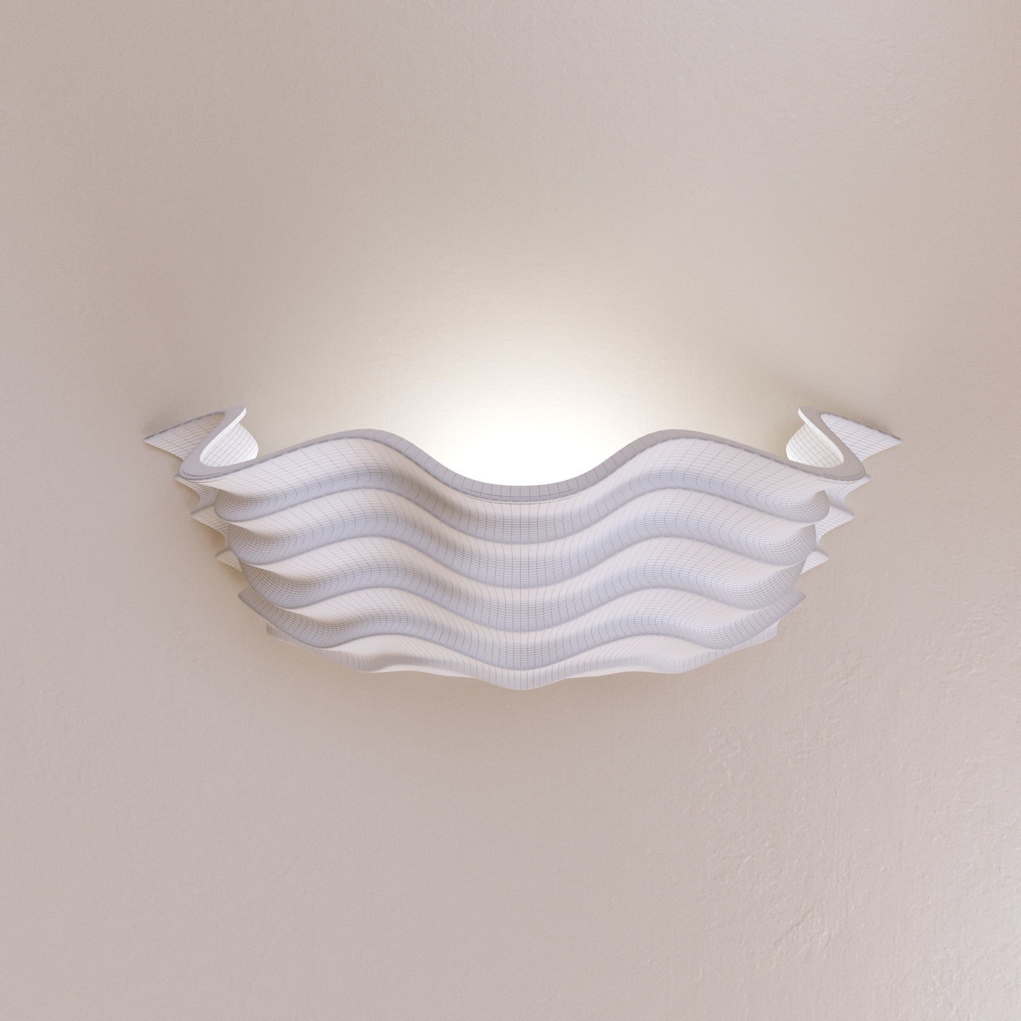 Shell Plaster Sconce by Liz O Brien 3D model_3